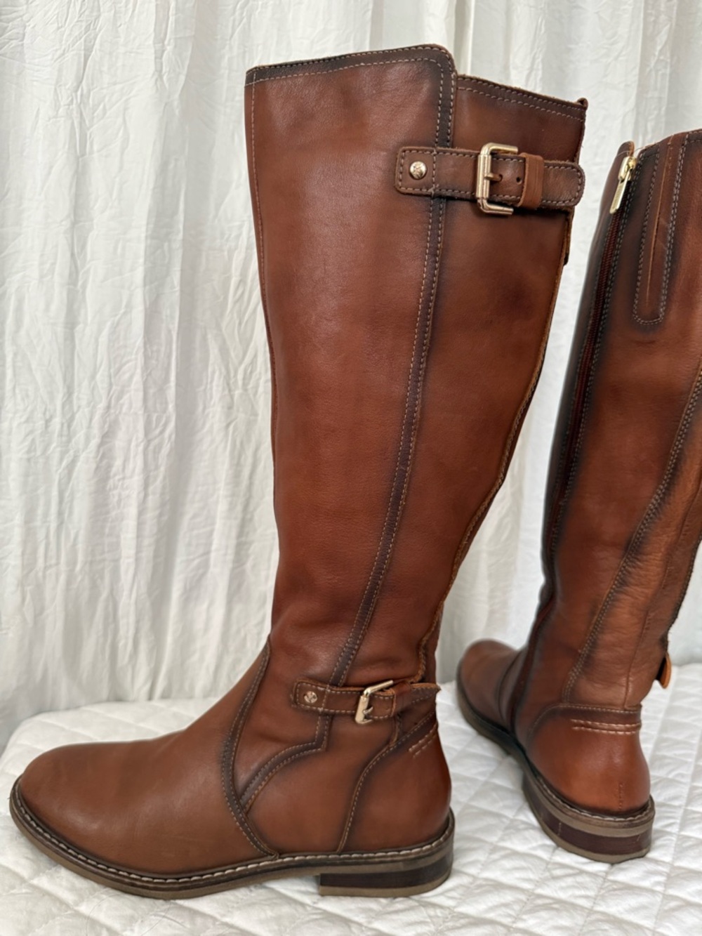 Pikolinos Cognac Leather Tall Riding Boots Size 39 (8.5) Excellent condition - Picture 4 of 9